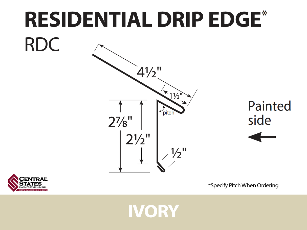 Residential Drip Edge 10'2" - 29 ga.