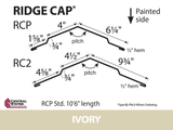 (Various Widths) 10'6" Ridge Cap - 29 ga.