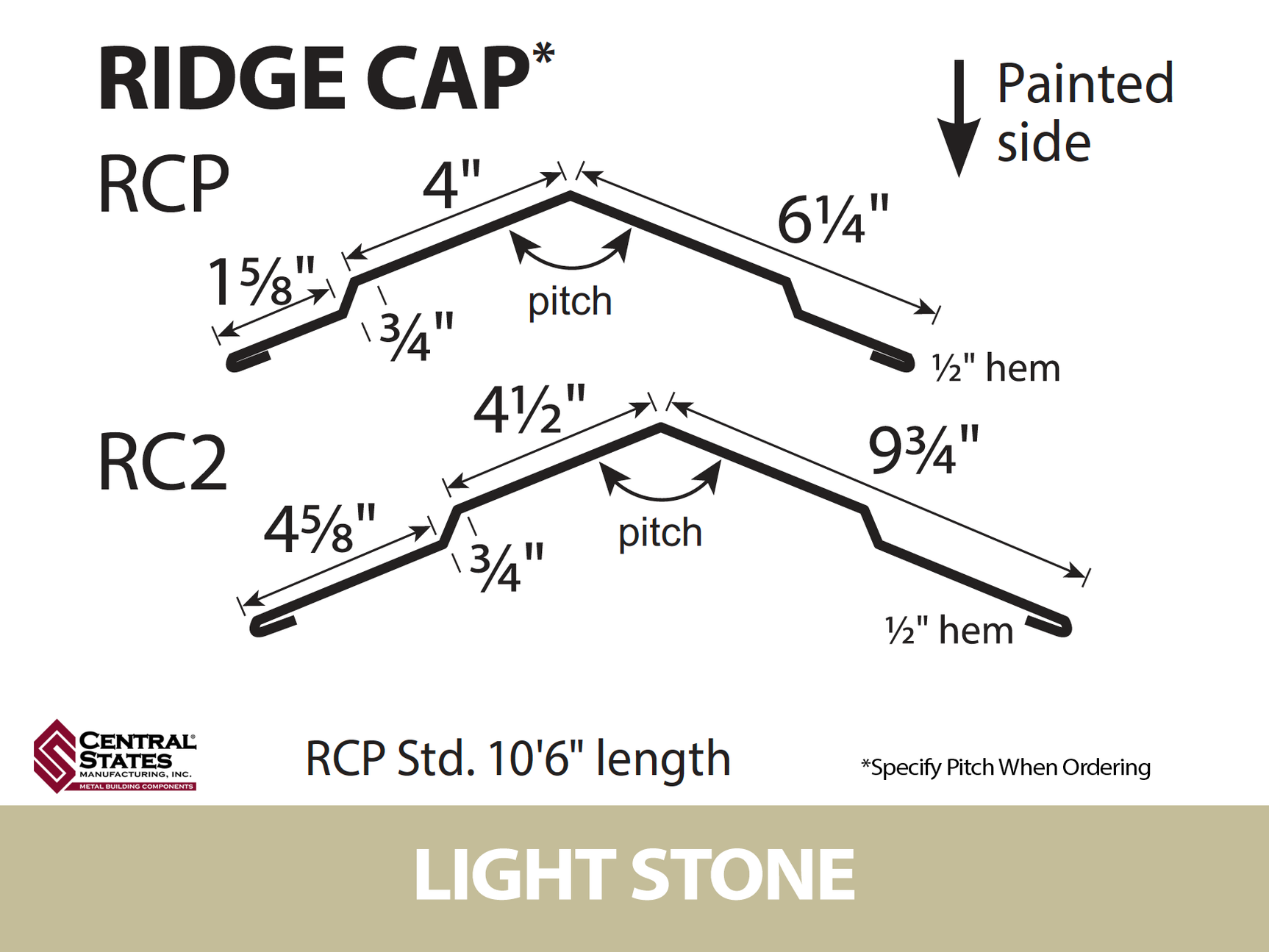 Ridge Cap (Various Widths)