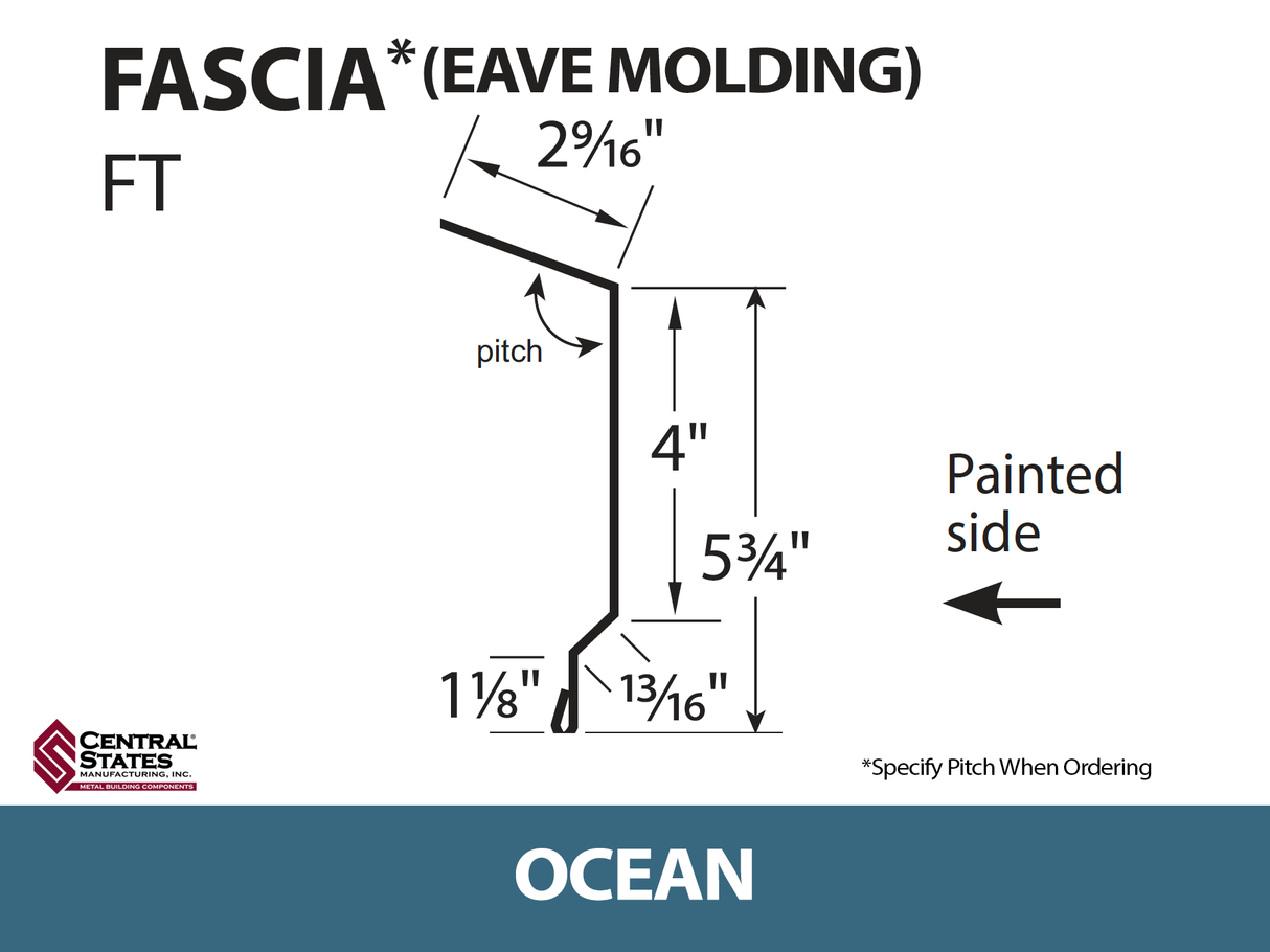 Eave Molding 10'2" - Fascia - 29 ga.