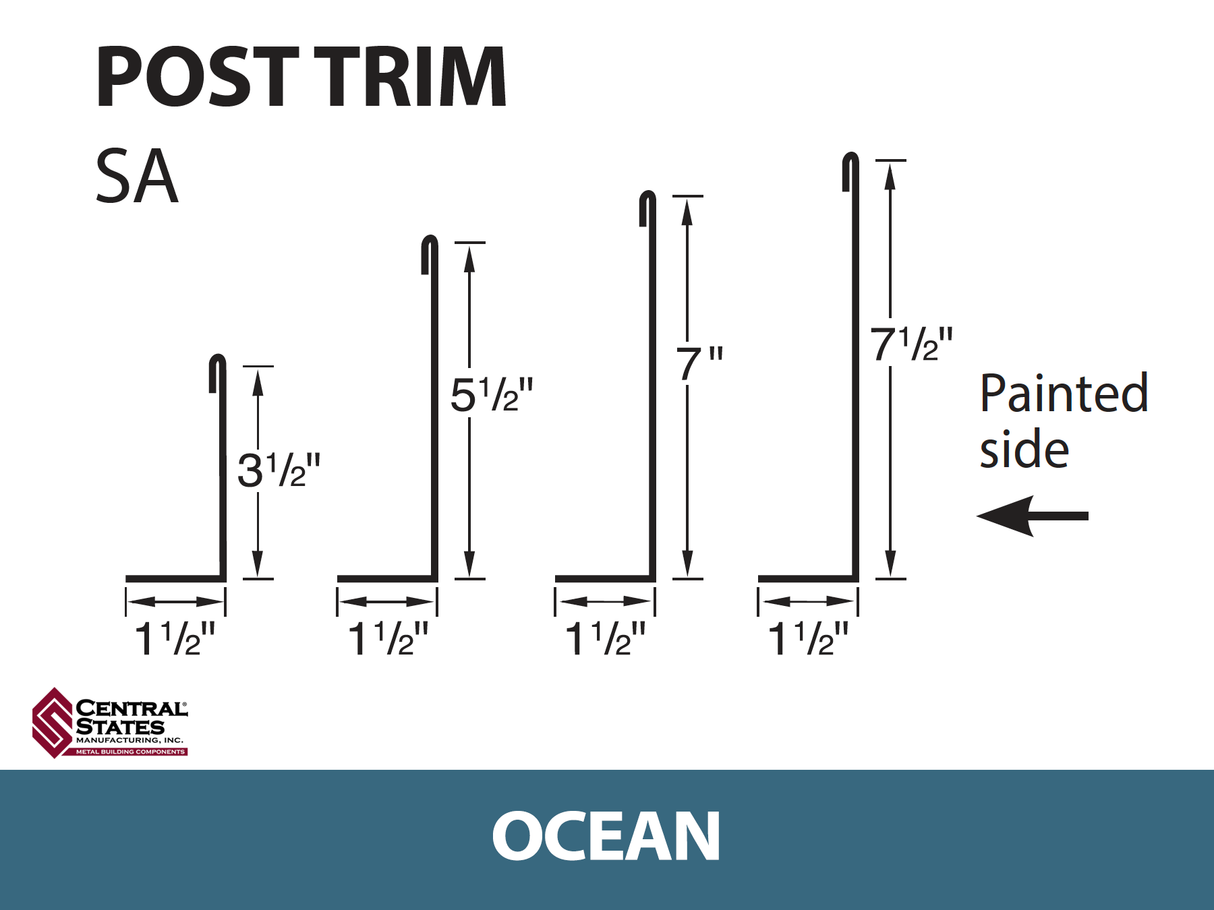 Post Trim 10'2" - 29 ga. (Various Widths)
