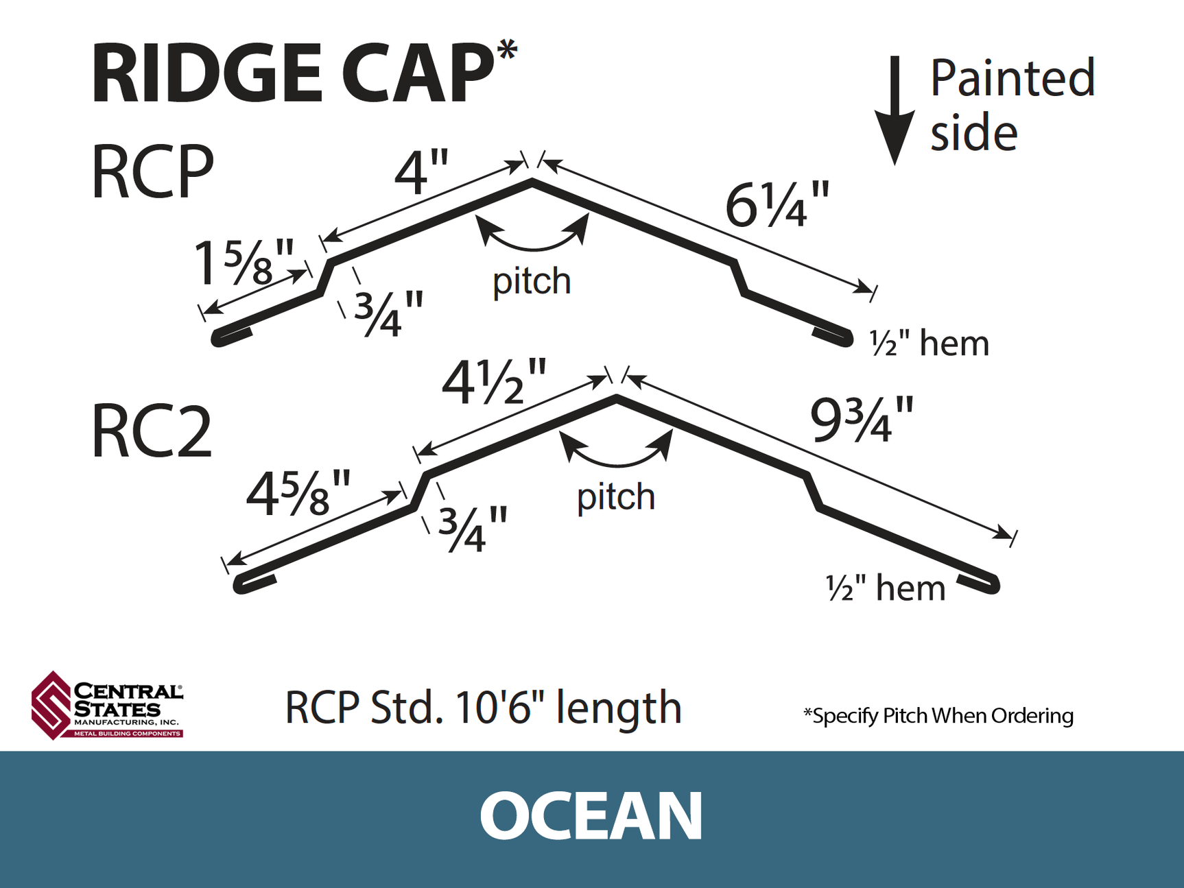 Ridge Cap (Various Widths)
