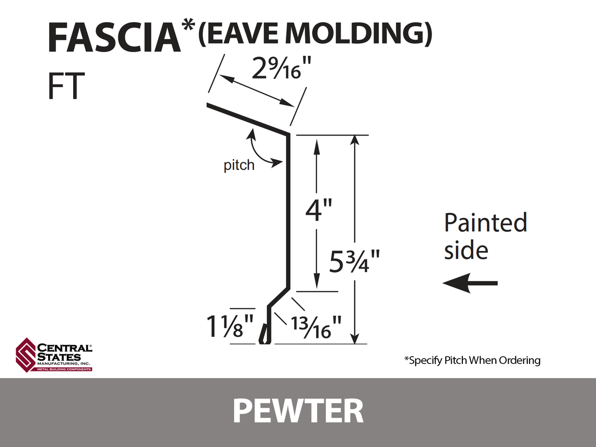 Eave Molding 10'2" - Fascia - 29 ga.
