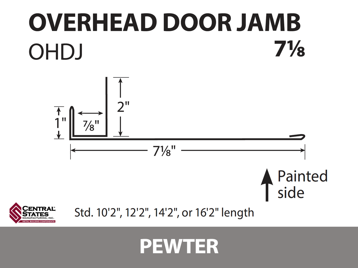 Overhead Door Trim (Various Lengths) - 29 ga.