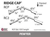 (Various Widths) 10'6" Ridge Cap - 29 ga.