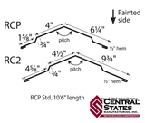(Various Widths) 10'6" Ridge Cap - 29 ga.