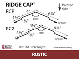 (Various Widths) 10'6" Ridge Cap - 29 ga.
