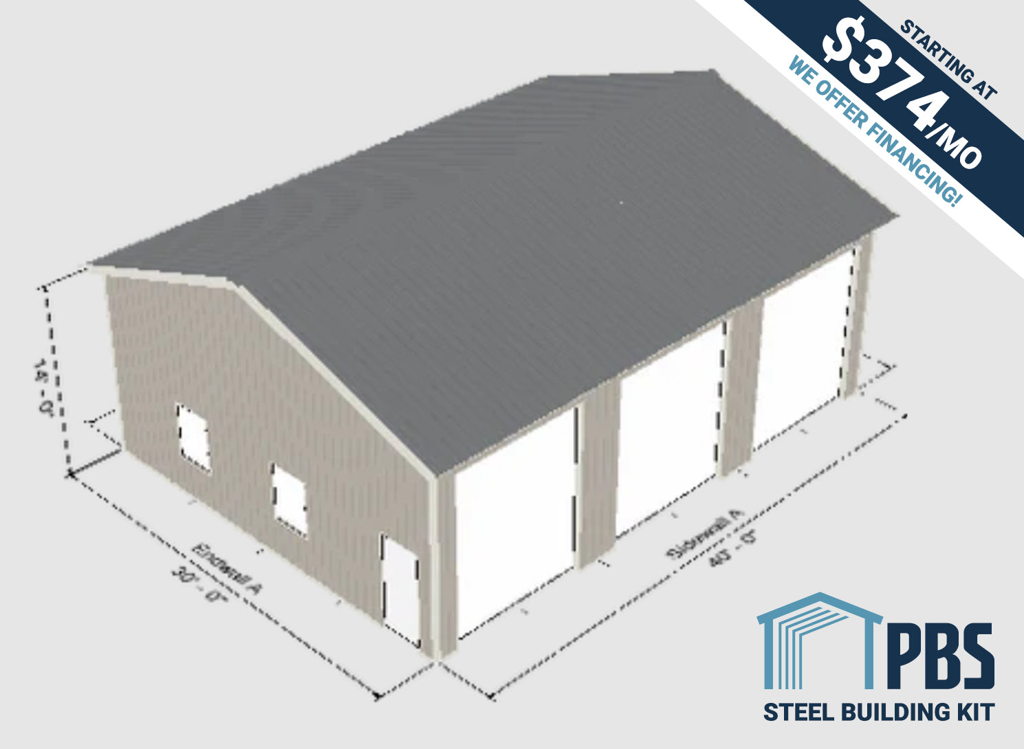 Steel Building Kit - 30x40x14