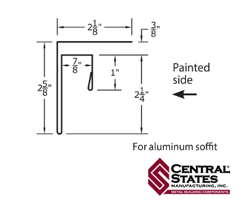 Soffit F&J Channel 10'2" - 29 ga.