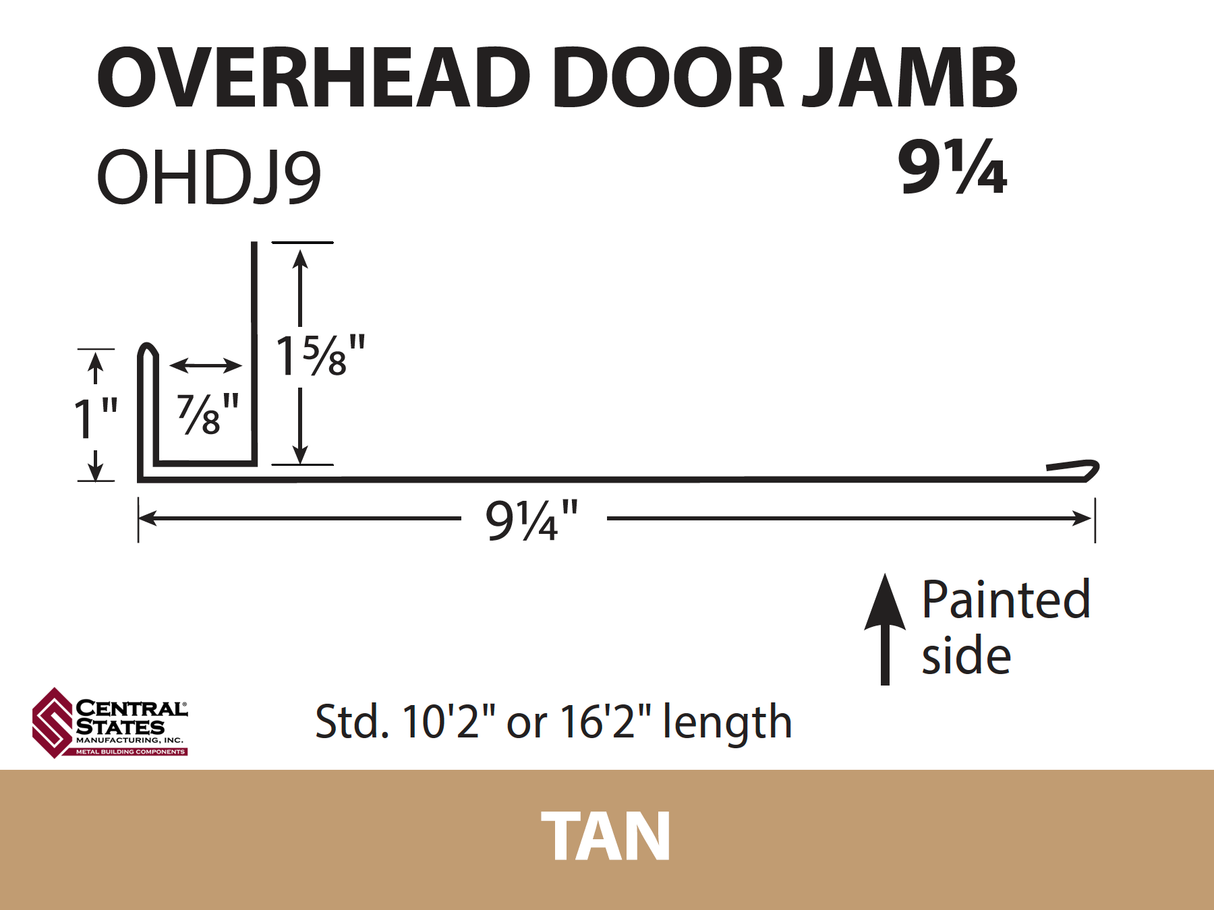 Overhead Door Trim (Various Lengths) - 29 ga.