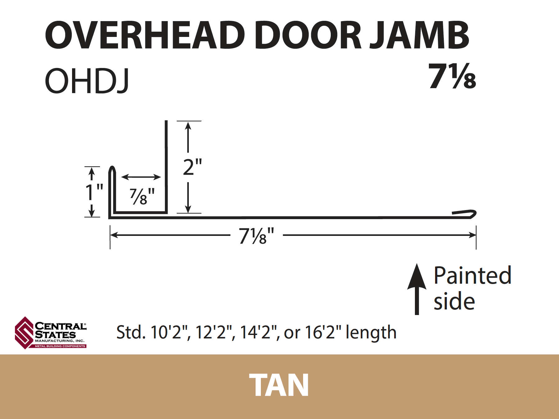 Overhead Door Trim (Various Lengths) - 29 ga.