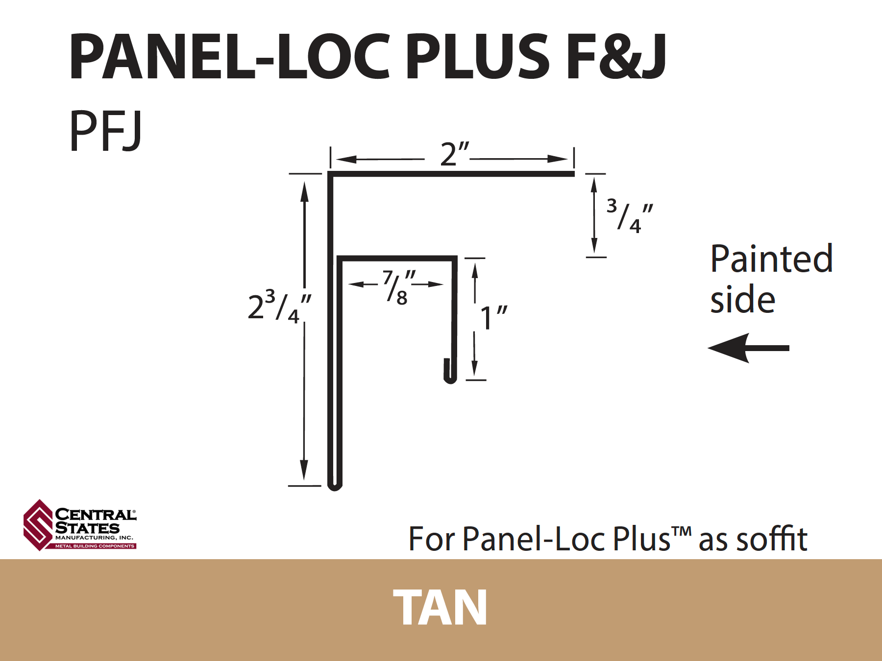 Panel-Loc Plus™ F&J Channel 10'2" - C&T Trim - 29 ga.