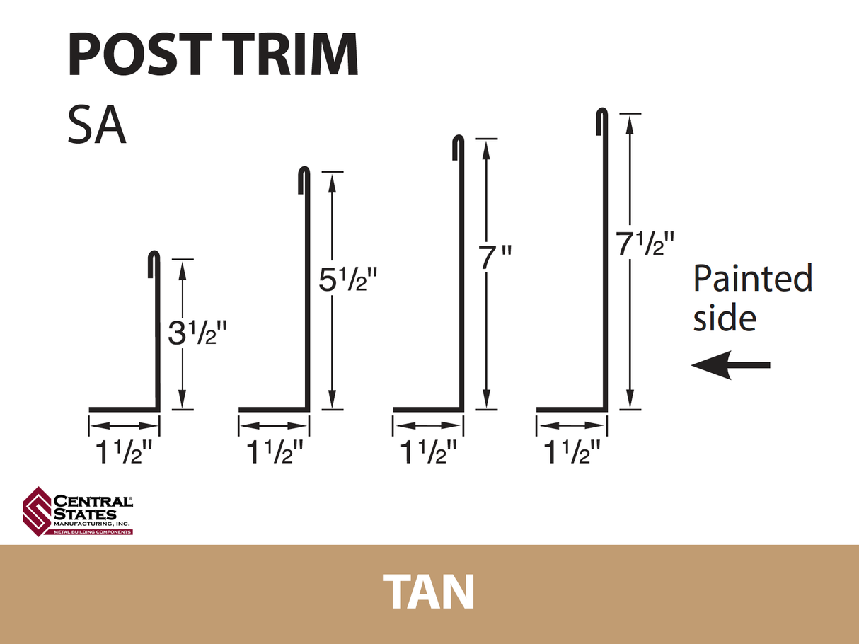 Post Trim 10'2" - 29 ga. (Various Widths)