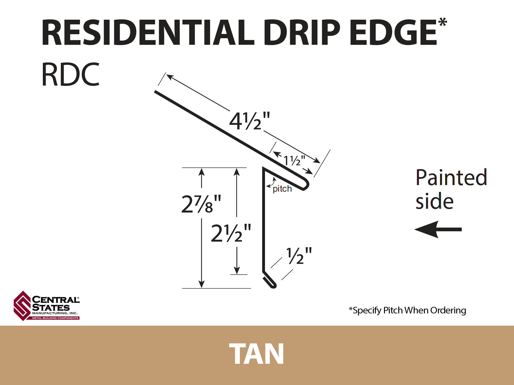 Residential Drip Edge 10'2" - 29 ga.