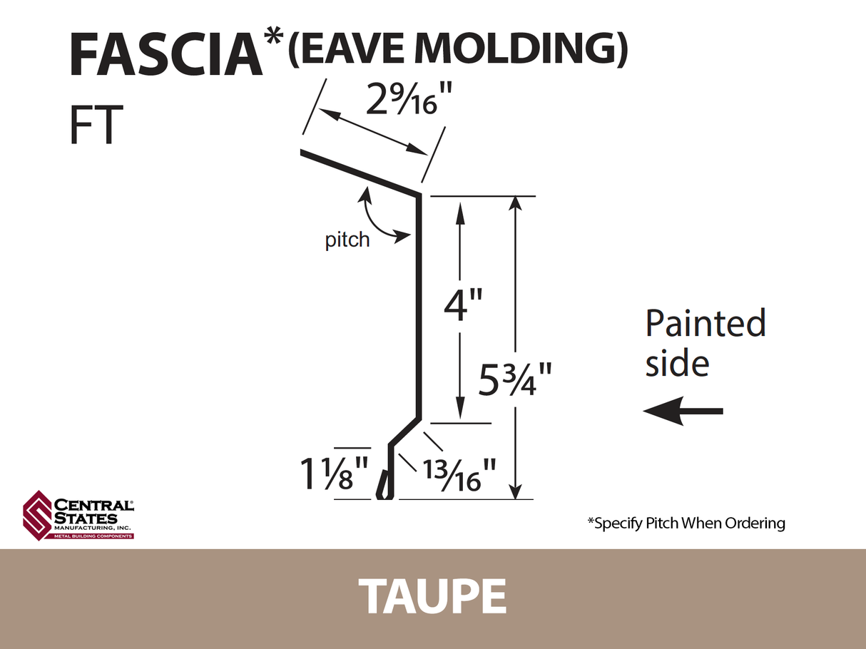 Eave Molding 10'2" - Fascia - 29 ga.