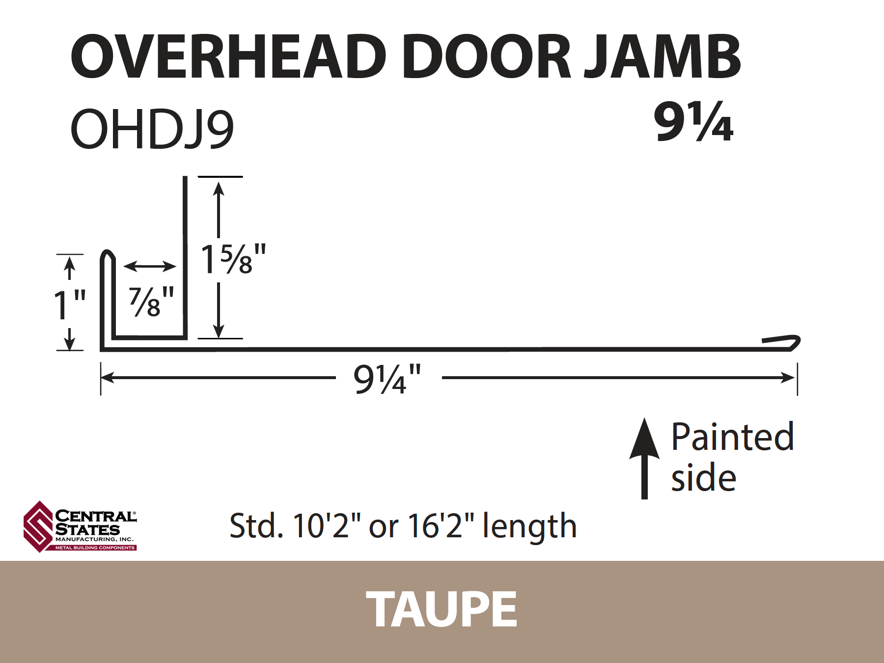 Overhead Door Trim (Various Lengths) - 29 ga.