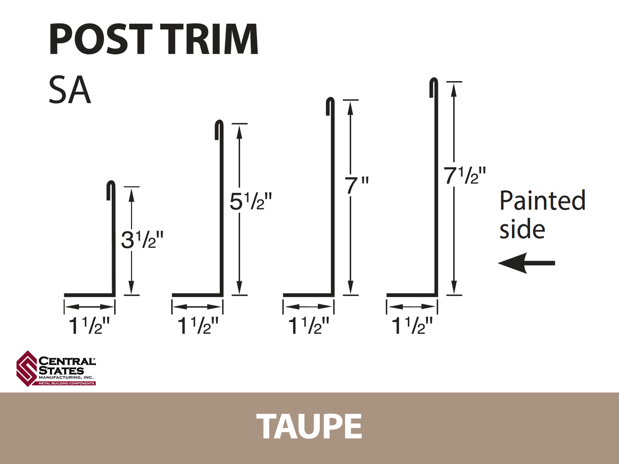 Post Trim 10'2" - 29 ga. (Various Widths)